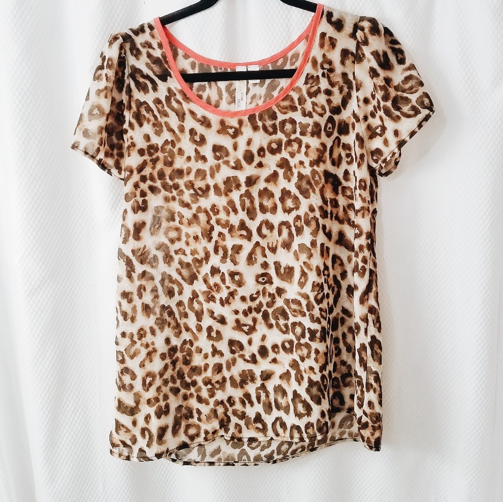 Leopard Print Tini LiLi jBloush with Peach Trim